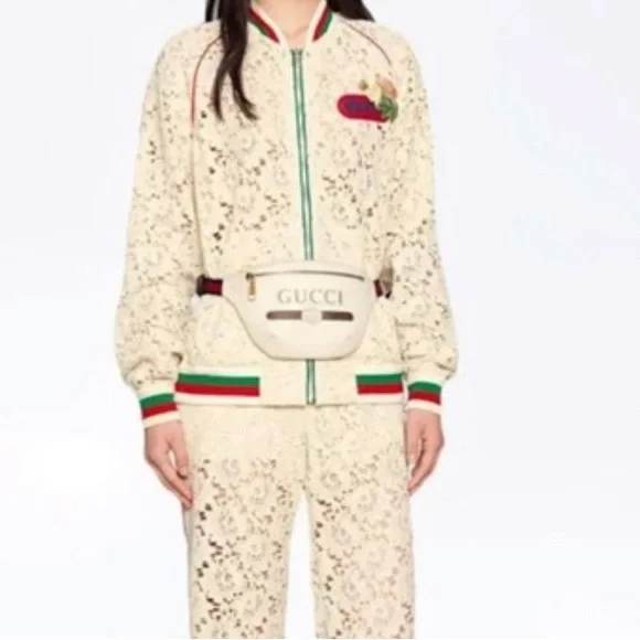 Gucci Logo leather belt Ivory white leather Fanny pack leather shoulder bag - Picture 7 of 7